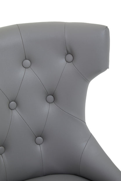 Exec Grey Leather Effect Home Office Chair