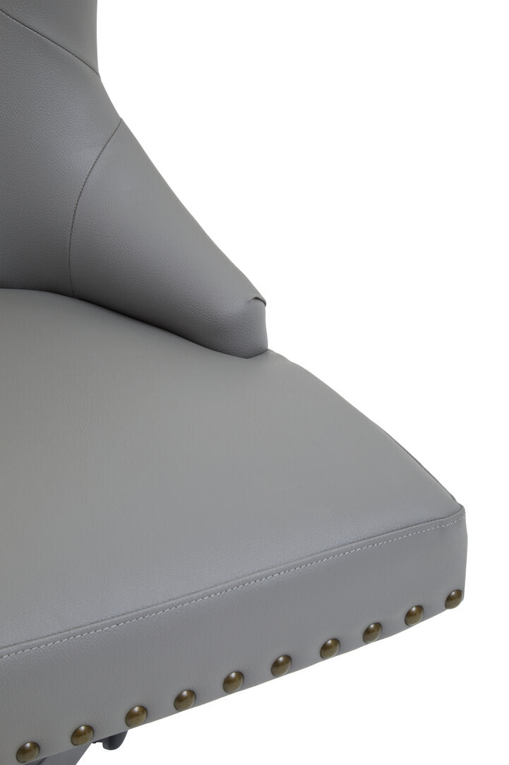 Exec Grey Leather Effect Home Office Chair