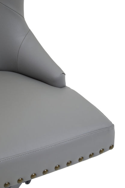 Exec Grey Leather Effect Home Office Chair