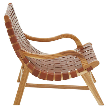 Sumatra Brown Woven Leather Chair