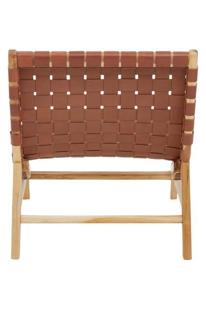 Sumatra Brown Woven Leather Chair