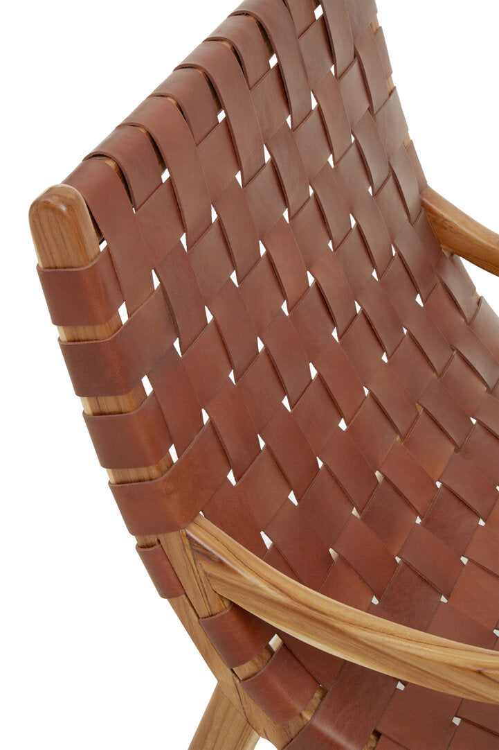 Sumatra Brown Woven Leather Chair