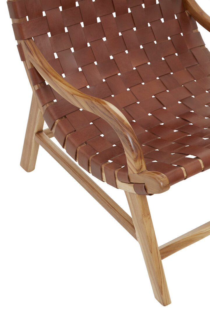 Sumatra Brown Woven Leather Chair
