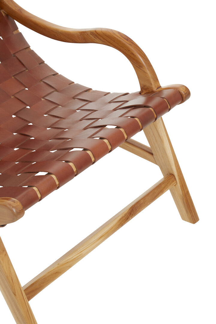 Sumatra Brown Woven Leather Chair
