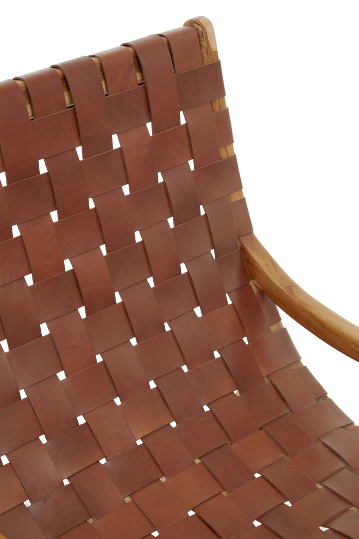 Sumatra Brown Woven Leather Chair