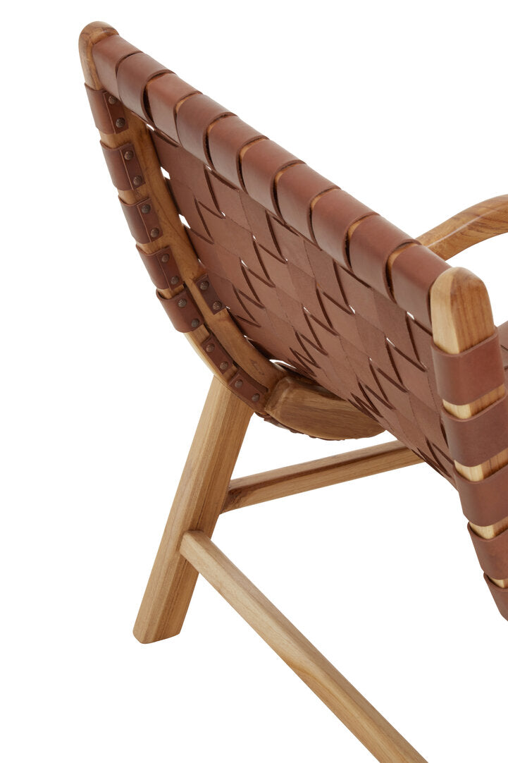 Sumatra Brown Woven Leather Chair