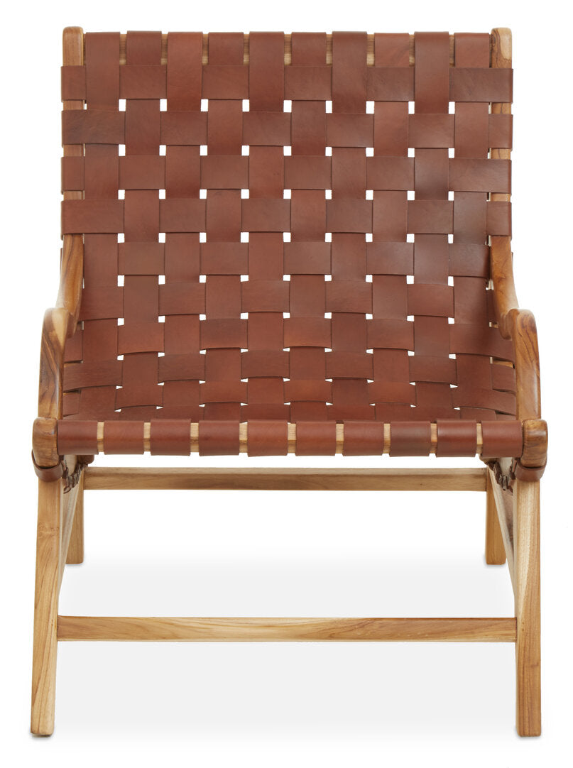 Sumatra Brown Woven Leather Chair