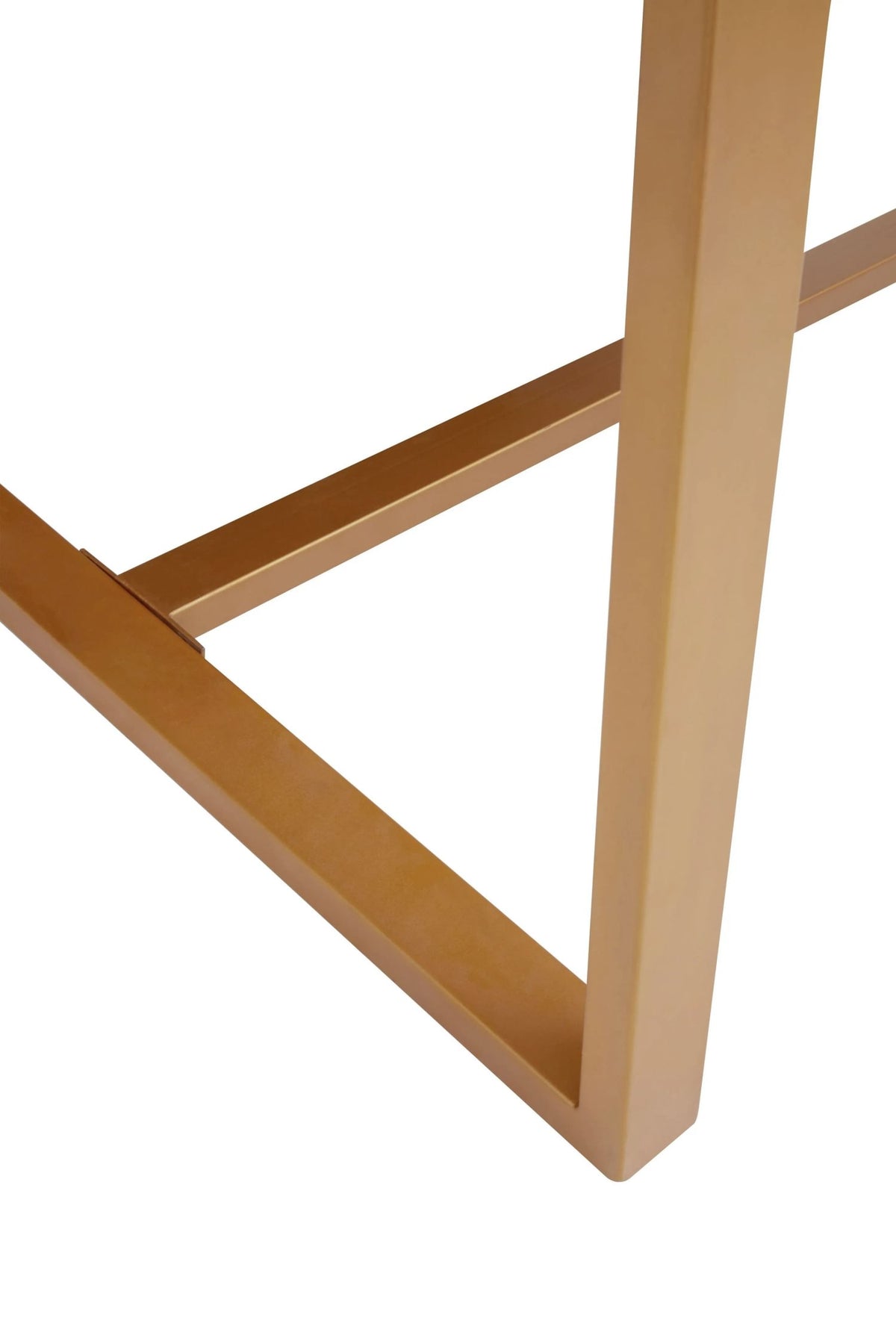 Sumatra Natural Teak Wood Rectangular Dining Table with Gold Frame