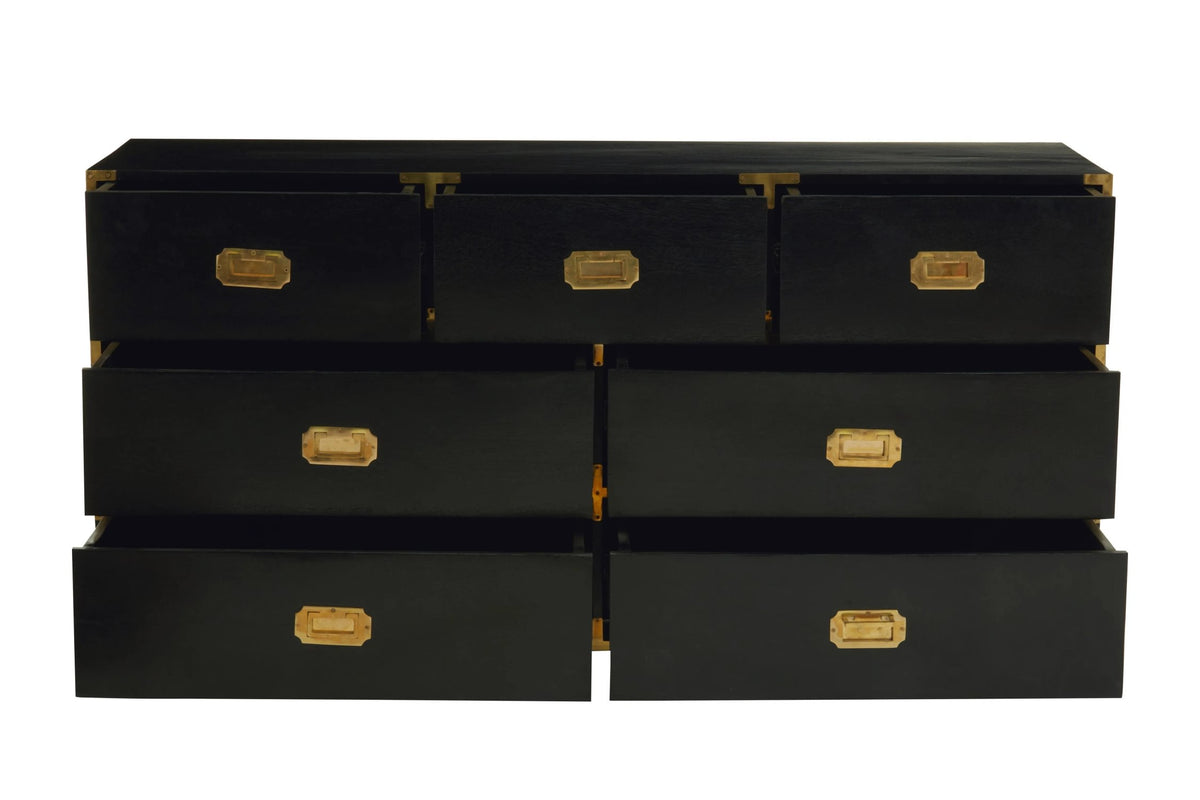 Farrow Seven Drawer Black Mango Wood Chest