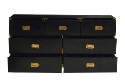 Farrow Seven Drawer Black Mango Wood Chest