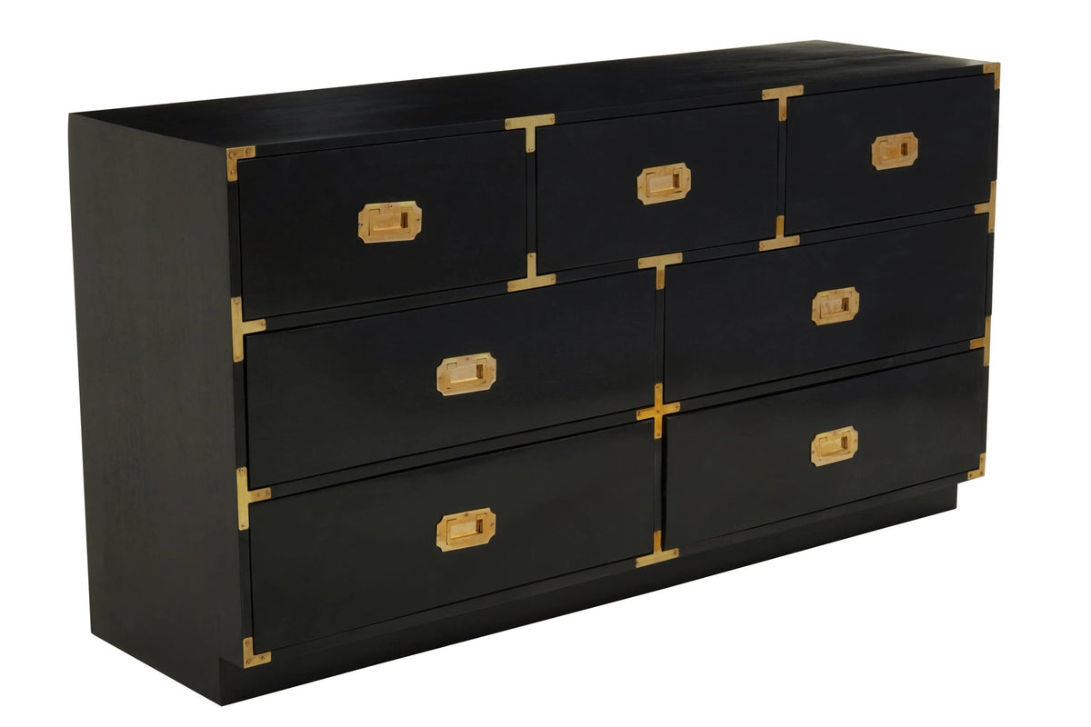 Farrow Seven Drawer Black Mango Wood Chest