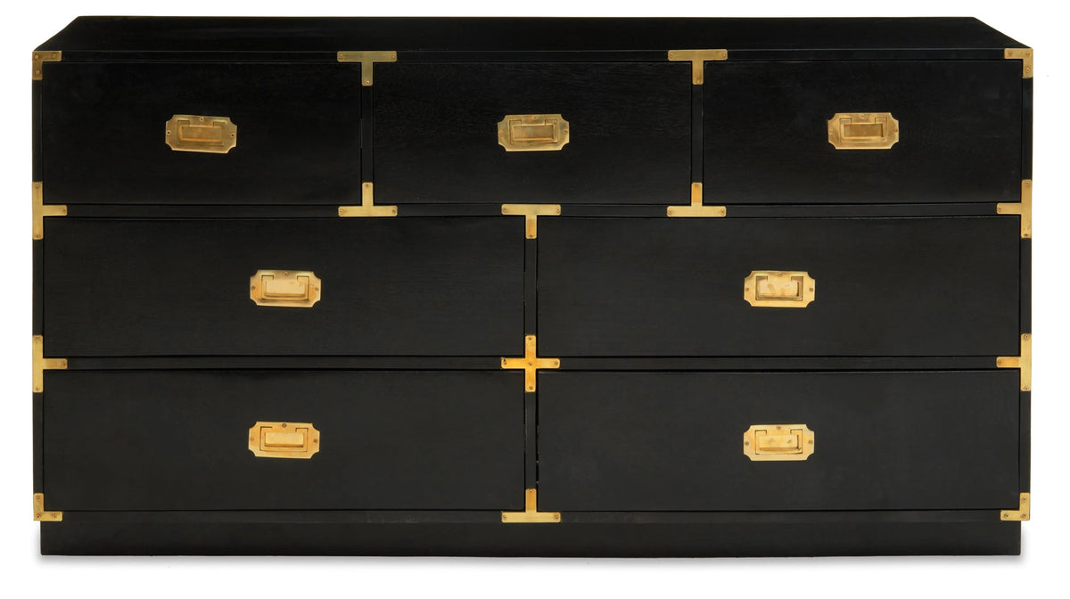 Farrow Seven Drawer Black Mango Wood Chest