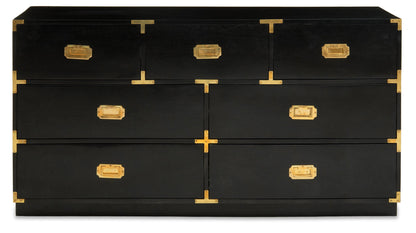 Farrow Seven Drawer Black Mango Wood Chest