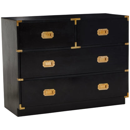 Farrow Black Mango Wood Chest of 4 Drawers