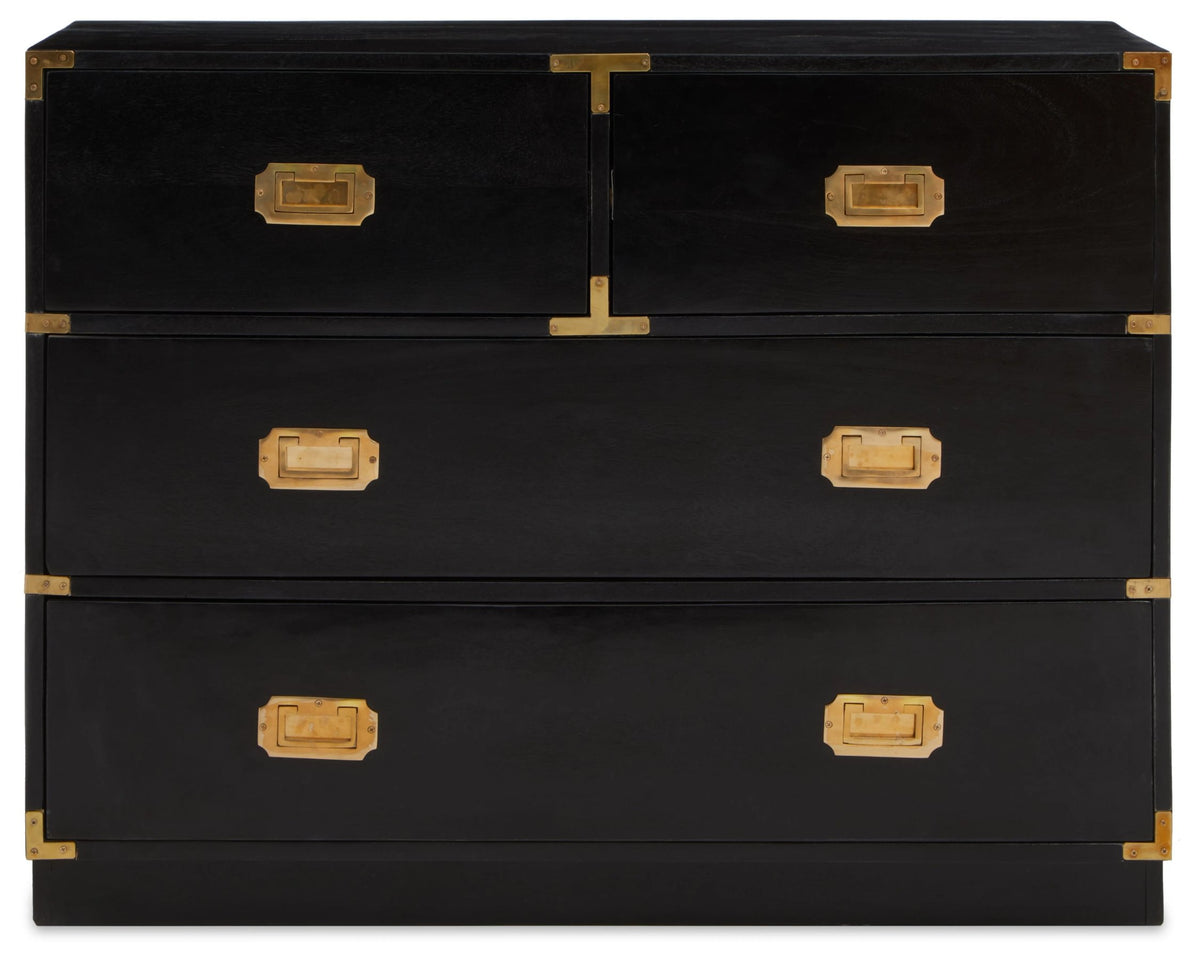 Farrow Black Mango Wood Chest of 4 Drawers