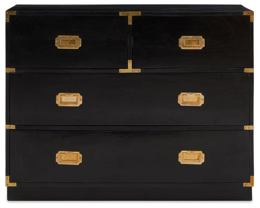 Farrow Black Mango Wood Chest of 4 Drawers