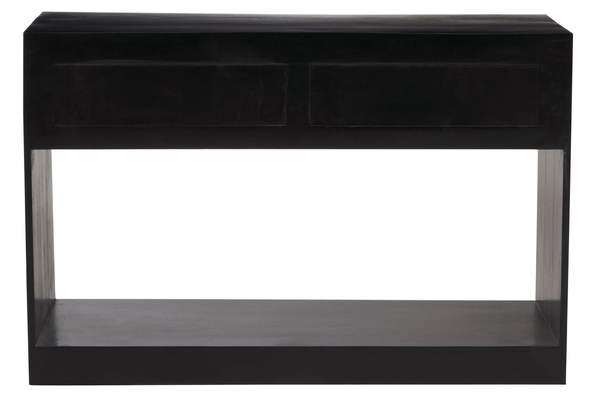 Farrow Two Drawer Black Mango Wood Console Table