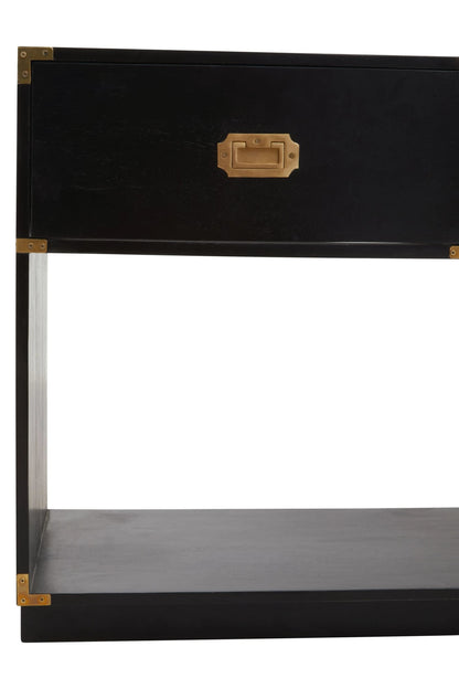 Farrow Two Drawer Black Mango Wood Console Table