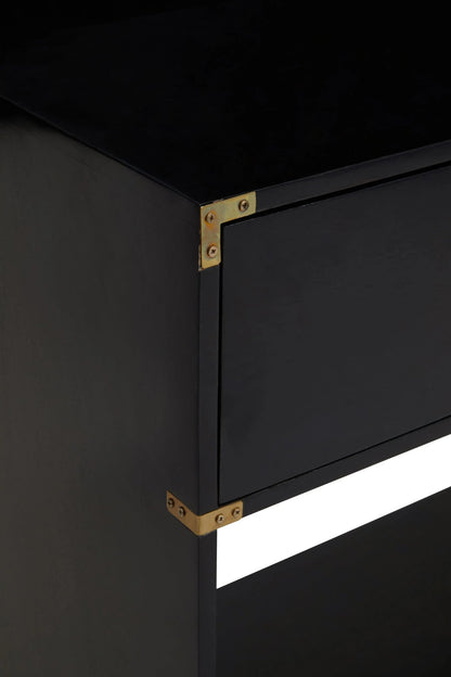 Farrow Two Drawer Black Mango Wood Console Table