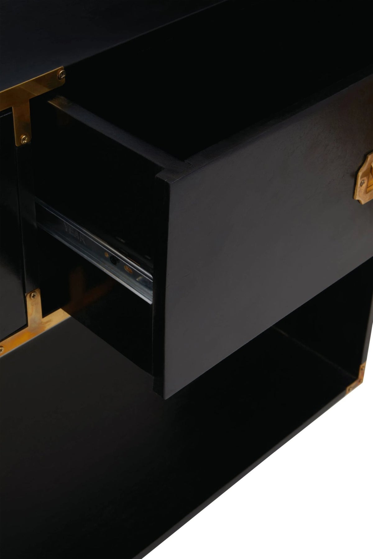 Farrow Two Drawer Black Mango Wood Console Table