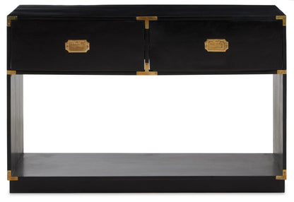 Farrow Two Drawer Black Mango Wood Console Table