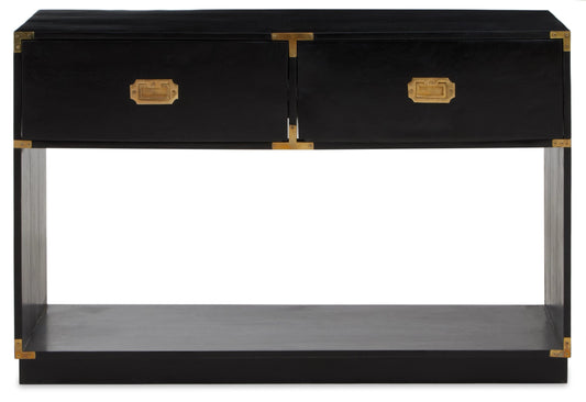 Farrow Two Drawer Black Mango Wood Console Table