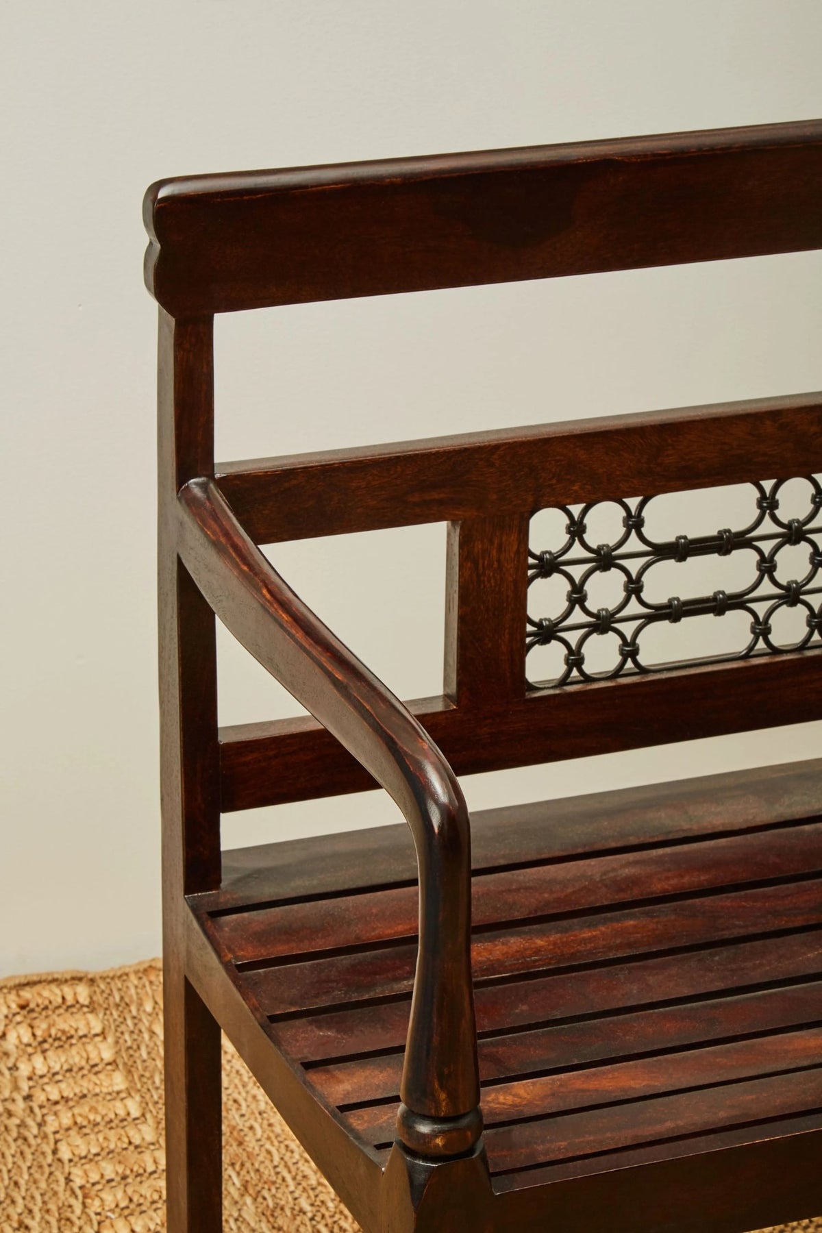 Rosehaven Dark Sheesham Wood Bench