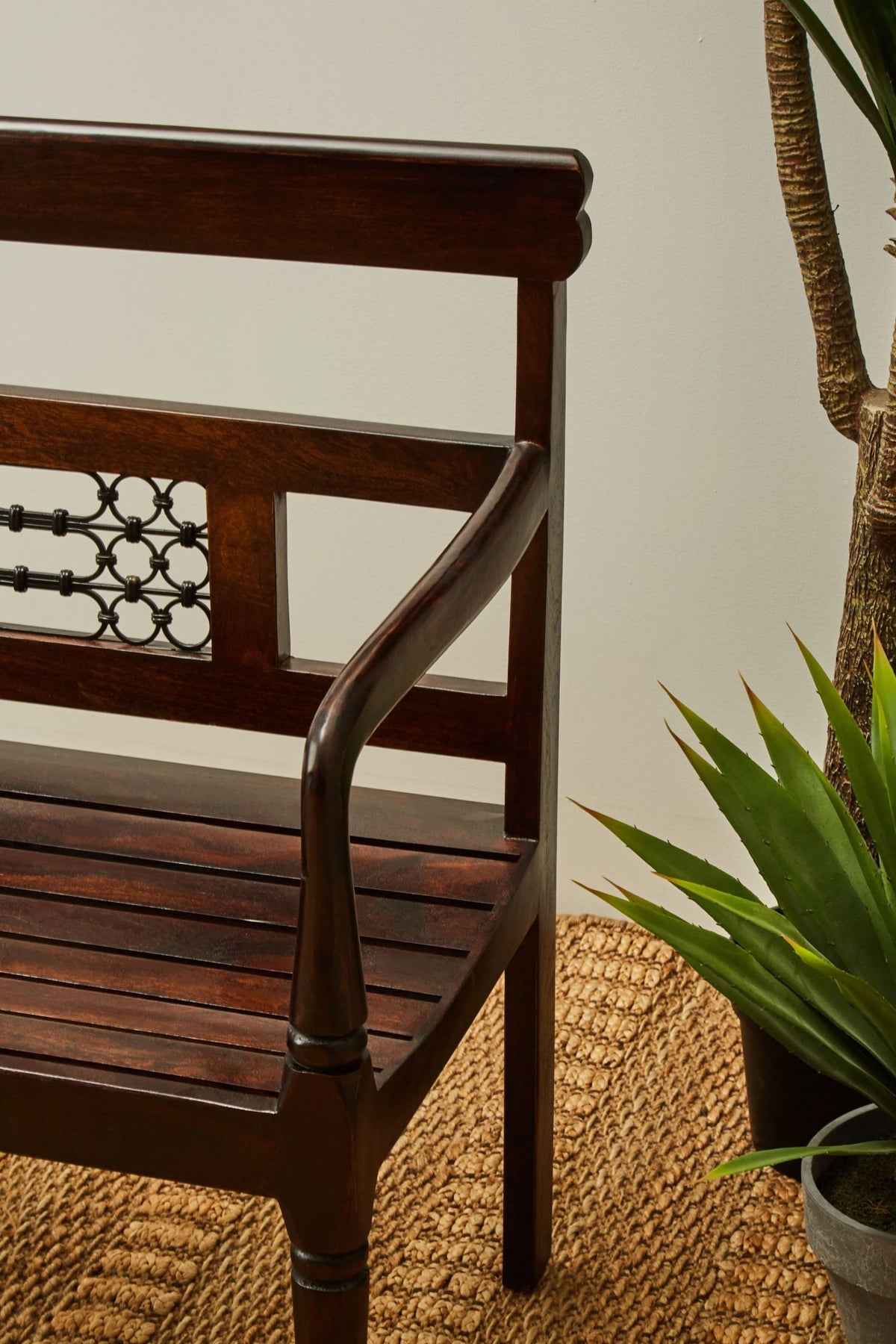 Rosehaven Dark Sheesham Wood Bench