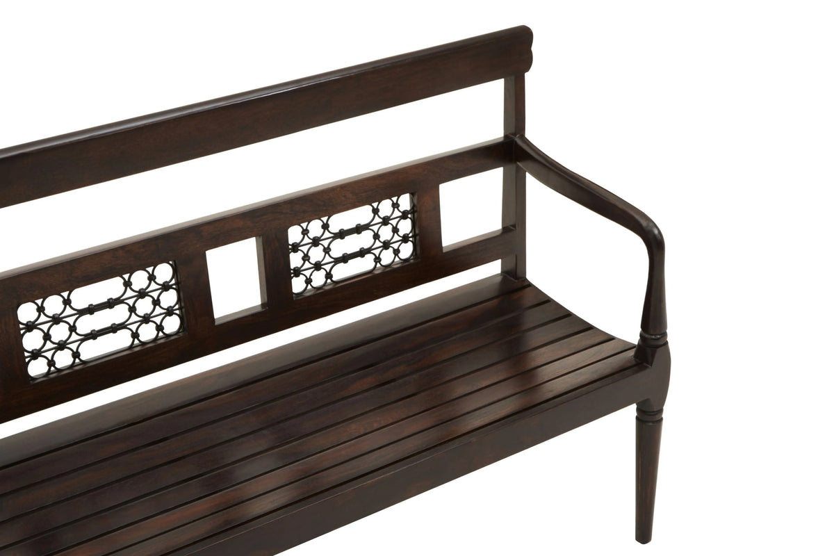 Rosehaven Dark Sheesham Wood Bench