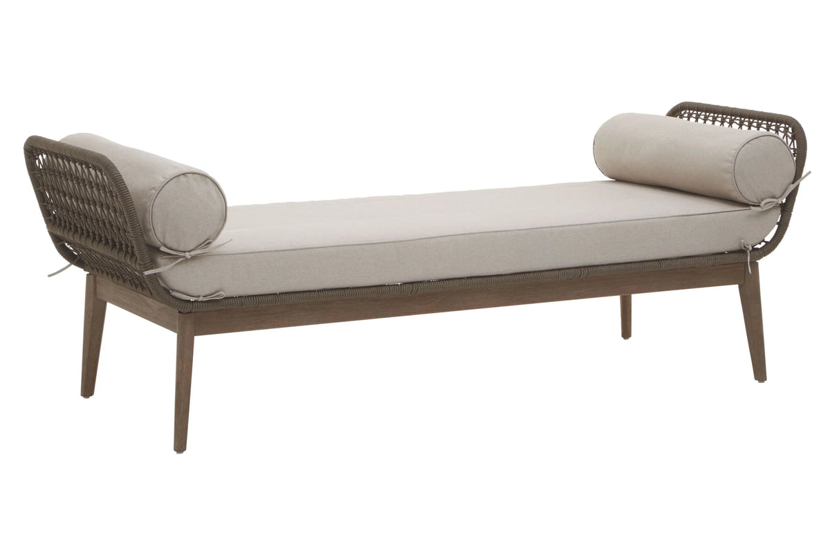 Masterpiece Rope Woven Longue Bench with Cushions