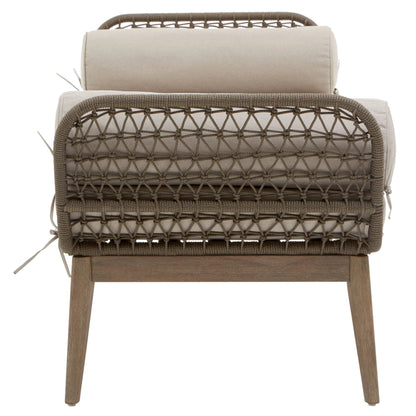 Masterpiece Rope Woven Longue Bench with Cushions