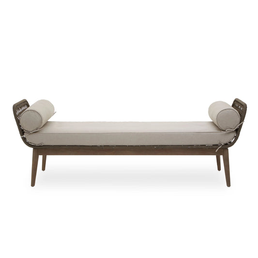 Masterpiece Rope Woven Longue Bench with Cushions