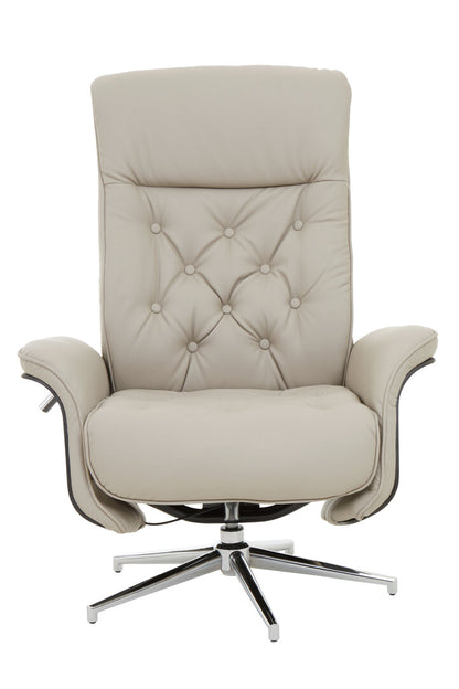 Cheshire Mink Leather Effect Recliner And Footstool