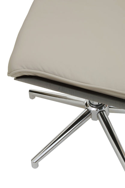 Cheshire Mink Leather Effect Recliner And Footstool
