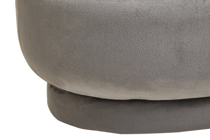 Velour Grey Velvet Oval Pouffe