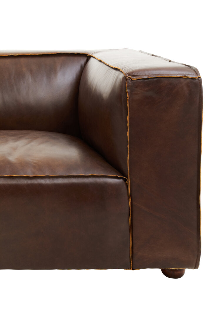 Monarch Two Seater Mexico Brown Leather Sofa