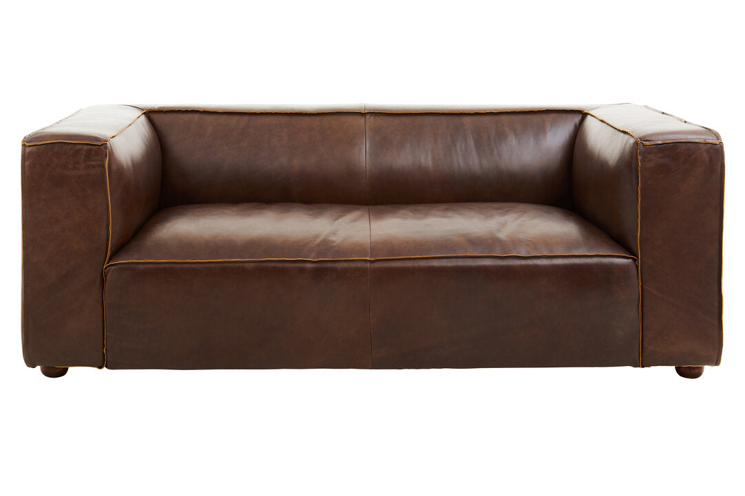 Monarch Two Seater Mexico Brown Leather Sofa