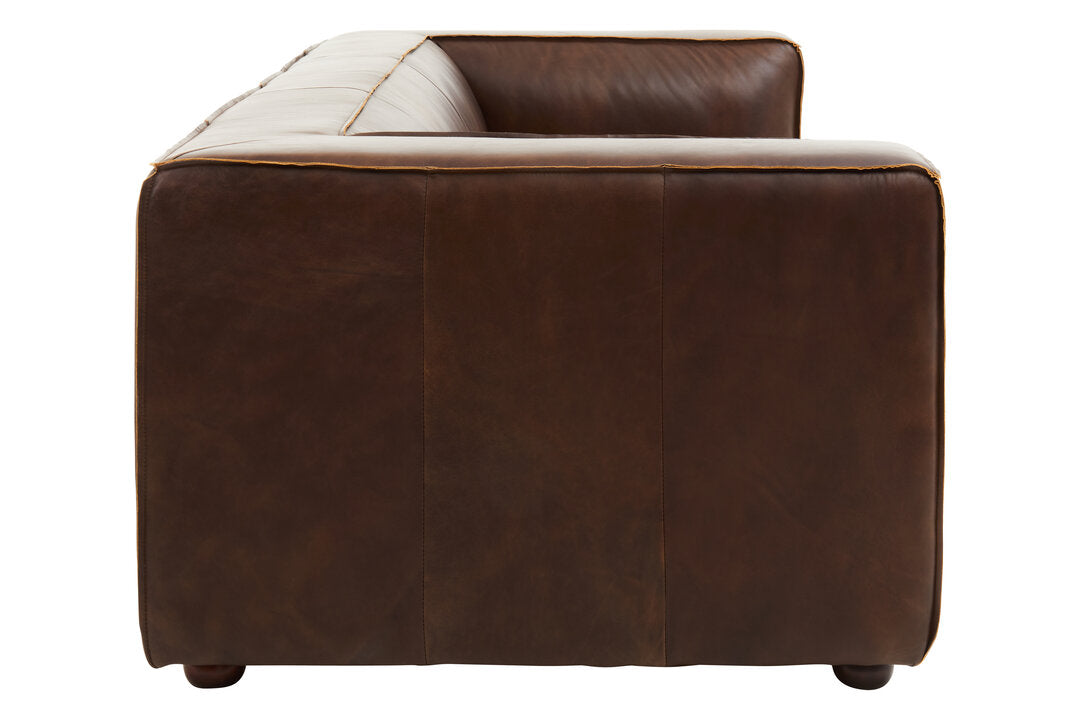 Monarch Three Seater Mexico Brown Leather Sofa