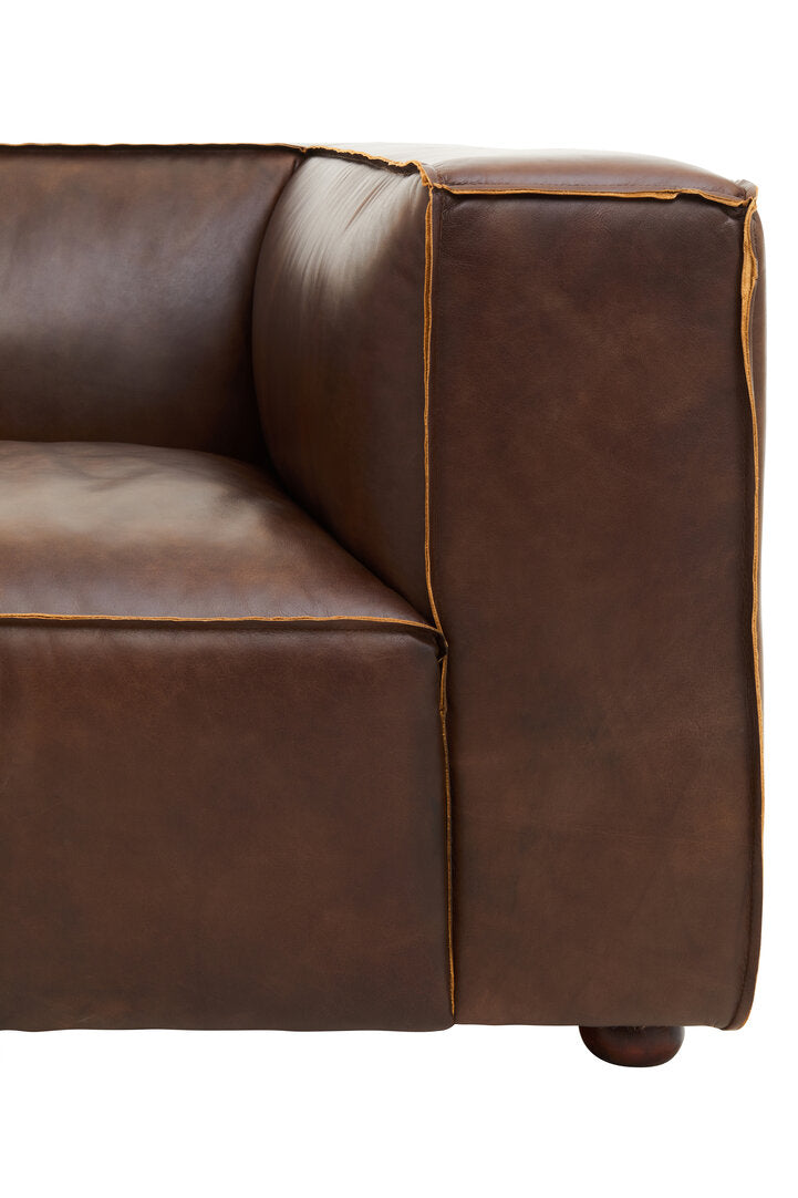 Monarch Three Seater Mexico Brown Leather Sofa
