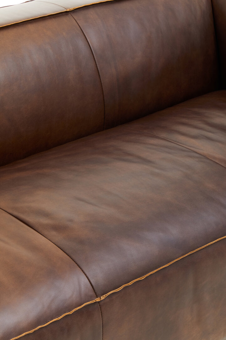 Monarch Three Seater Mexico Brown Leather Sofa