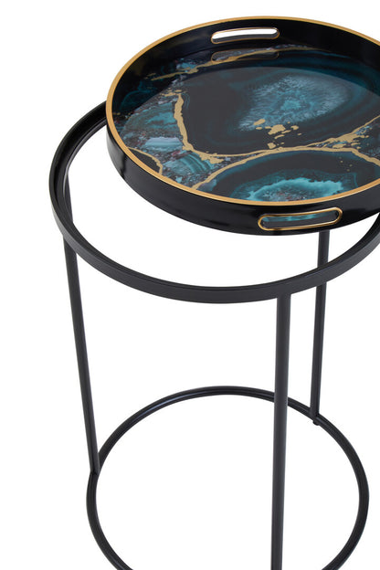 Stella Set Of 2 Nesting Tables with Agate Effect