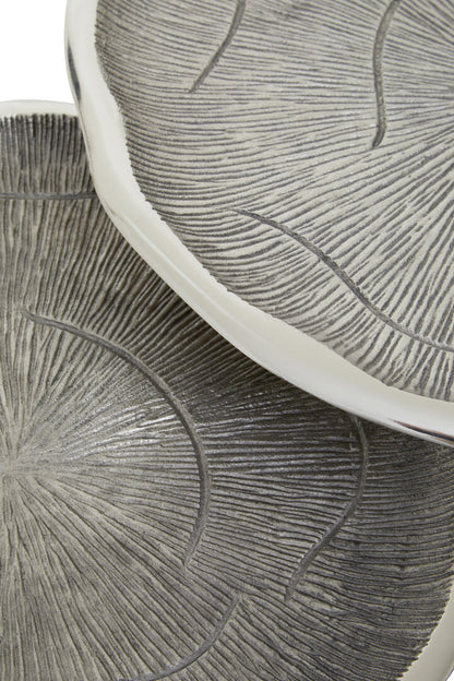 Forest Set Of Two Oak Effect Silver Top Side Tables