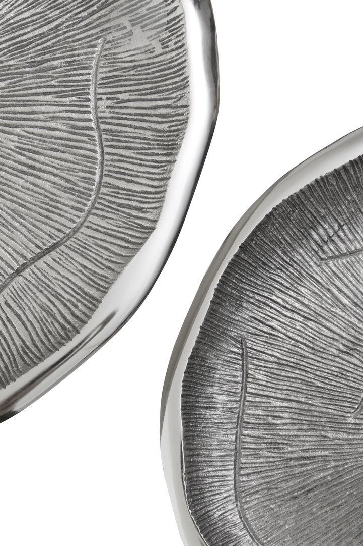 Forest Set Of Two Oak Effect Silver Top Side Tables