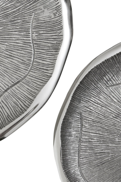 Forest Set Of Two Oak Effect Silver Top Side Tables