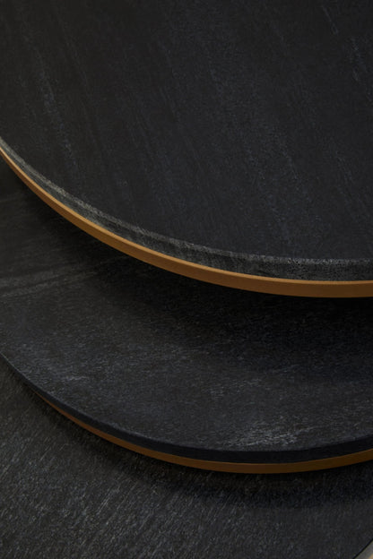 Nerello Nest Of Three Black Marble Top Tables