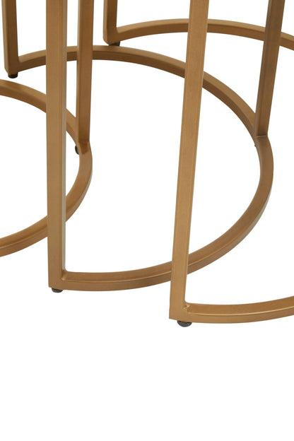 Nerello Nest Of Three Black Marble Top Tables