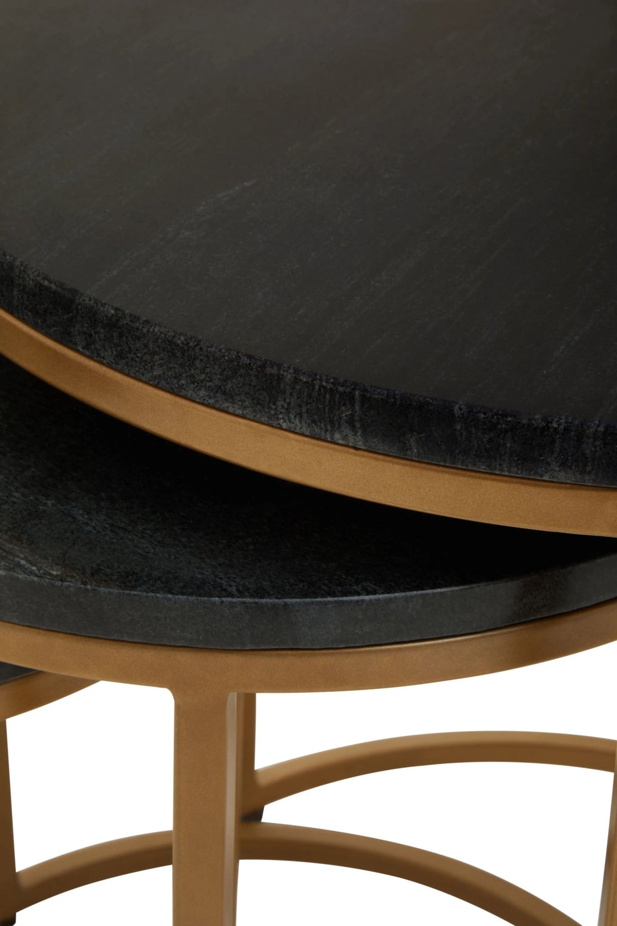 Nerello Nest Of Three Black Marble Top Tables