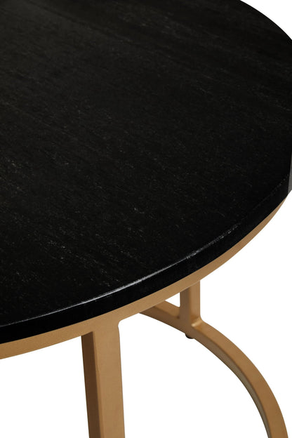 Nerello Nest Of Two Black Marble Top Round Coffee Tables
