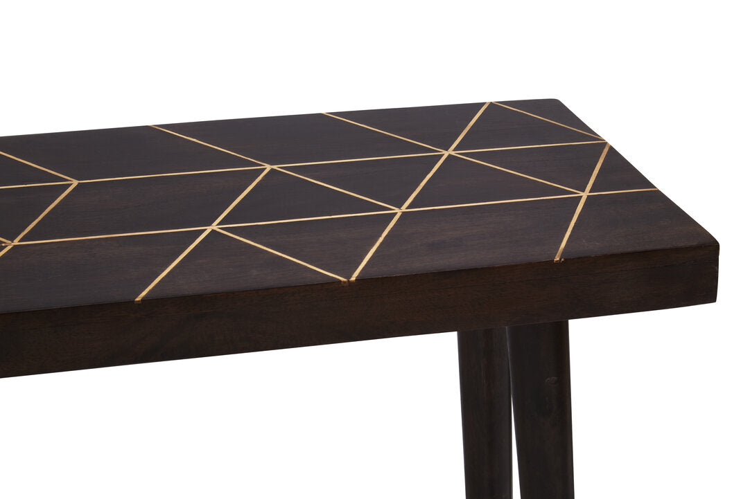 Nepor Mango Wood And Gold Finishing Console Table