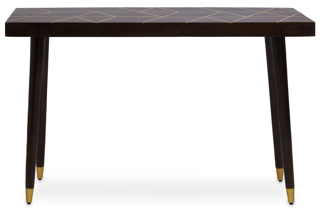 Nepor Mango Wood And Gold Finishing Console Table